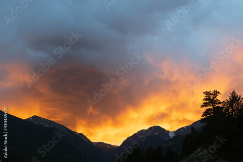 Colorful sunset over the Rocky Mountains © Martina