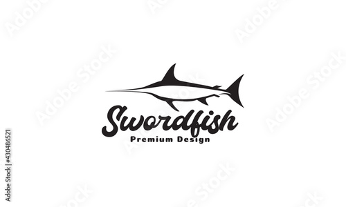 modern shape sword fish logo symbol icon vector graphic design illustration