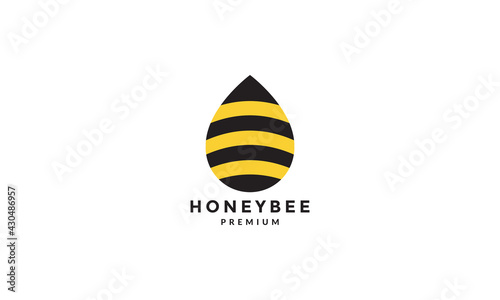 honey bee drop water abstract logo symbol icon vector graphic design illustration