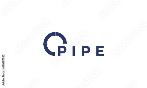 circle modern pipe logo symbol icon vector graphic design illustration
