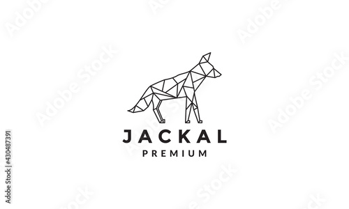 jackal forest animal geometric logo symbol icon vector graphic design illustration