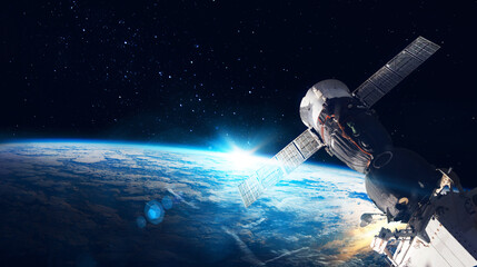 Acrylglasbilder Universum Raumstation im Orbit der Erde  © Miha Creative