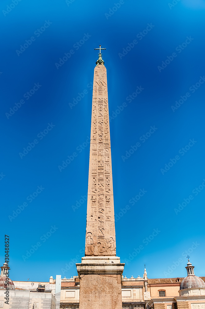 Egyptian obelisk in Piazza del Popolo, Rome, Italy