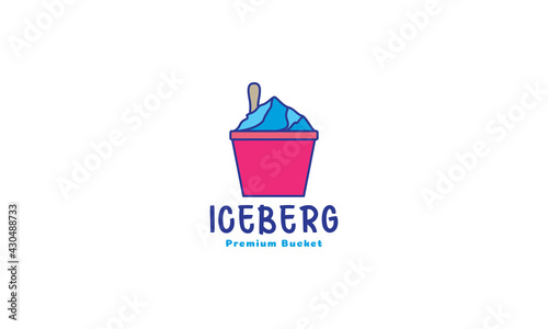 iceberg with ice cream logo vector symbol icon design graphic illustration