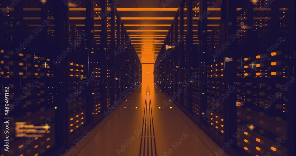 Data Center Computer Racks In Network Security Server Room Cryptocurrency Mining