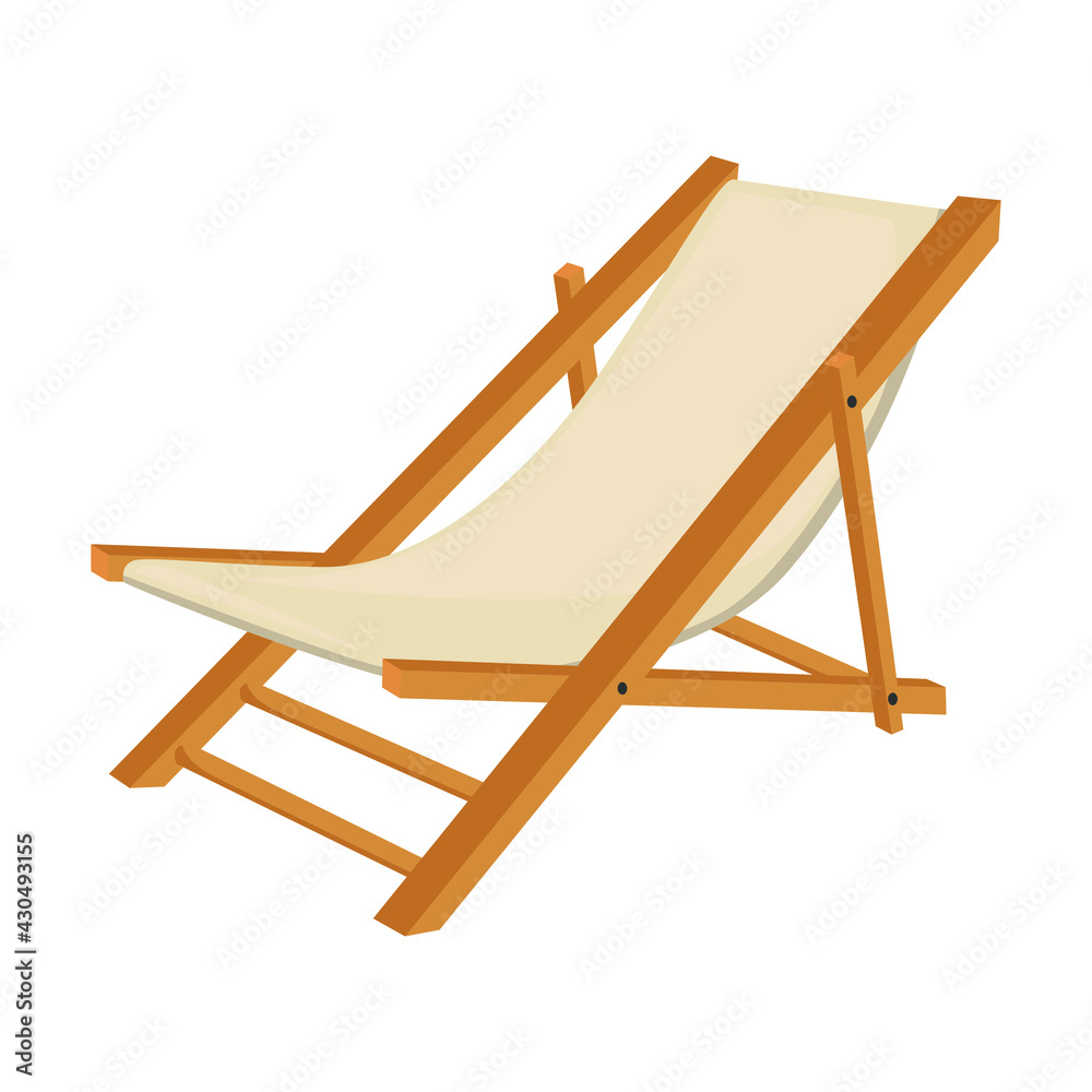 Lounge Beach Sign Emoji Icon Illustration. Chair Relax Vector Symbol Emoticon Design Symbol Vector.