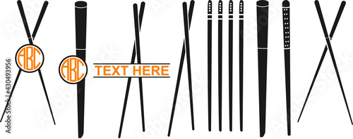 Chopstick vector america's sushi isolated black  chop food sticks wooden bamboo stick.