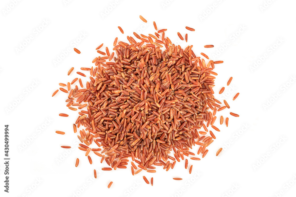 Red rice isolated on white background. top view
Red rice isolated on white background. top view