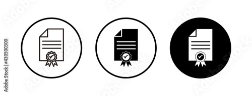 License icons set. Approved or Certified Medal Icon