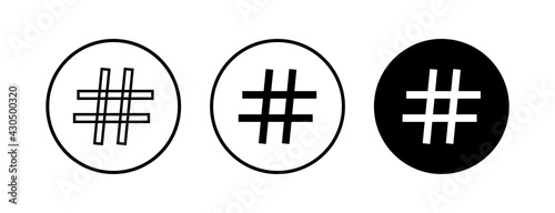 Hashtag icons set. black hashtag icon