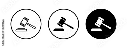 Gavel icons set. Hammer icon vector. Judge Gavel Auction Icon Vector. Bid