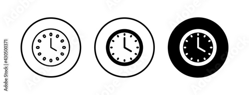 Clock vector icons set. Time icon vector. Clock vector icon