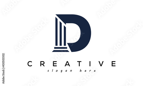 initials monogram D letter attorney and law business logo concept. design template, vector illustration.