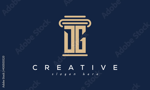 initials monogram DG letter attorney and law business logo concept. design template, vector illustration.