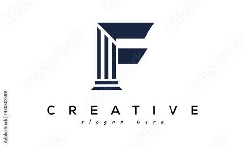 initials monogram F letter attorney and law business logo concept. design template, vector illustration.