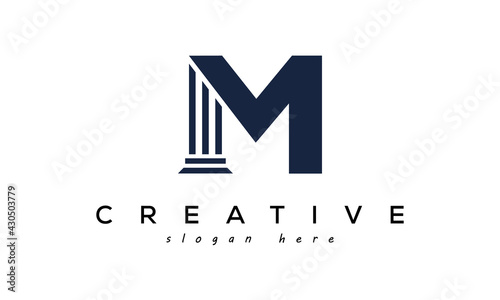 initials monogram M letter attorney and law business logo concept. design template, vector illustration.
