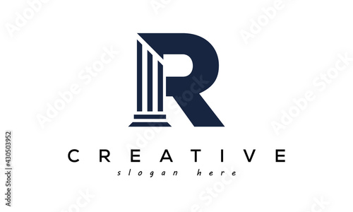 initials monogram R letter attorney and law business logo concept. design template, vector illustration.