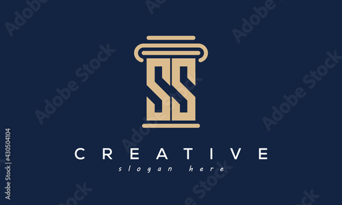 initials monogram SS letter attorney and law business logo concept. design template, vector illustration.