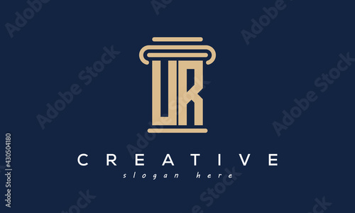 initials monogram UR letter attorney and law business logo concept. design template, vector illustration.
