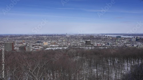 Panoramic Super Wide Shot of East Montreal Cityscape from Mont-Royal photo