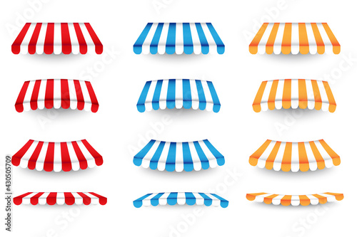 colored pavilion roofs for fabric design. Template design. Vector illustration. Stock image. EPS 10.