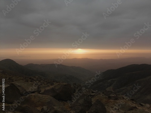 sunset over the mountains