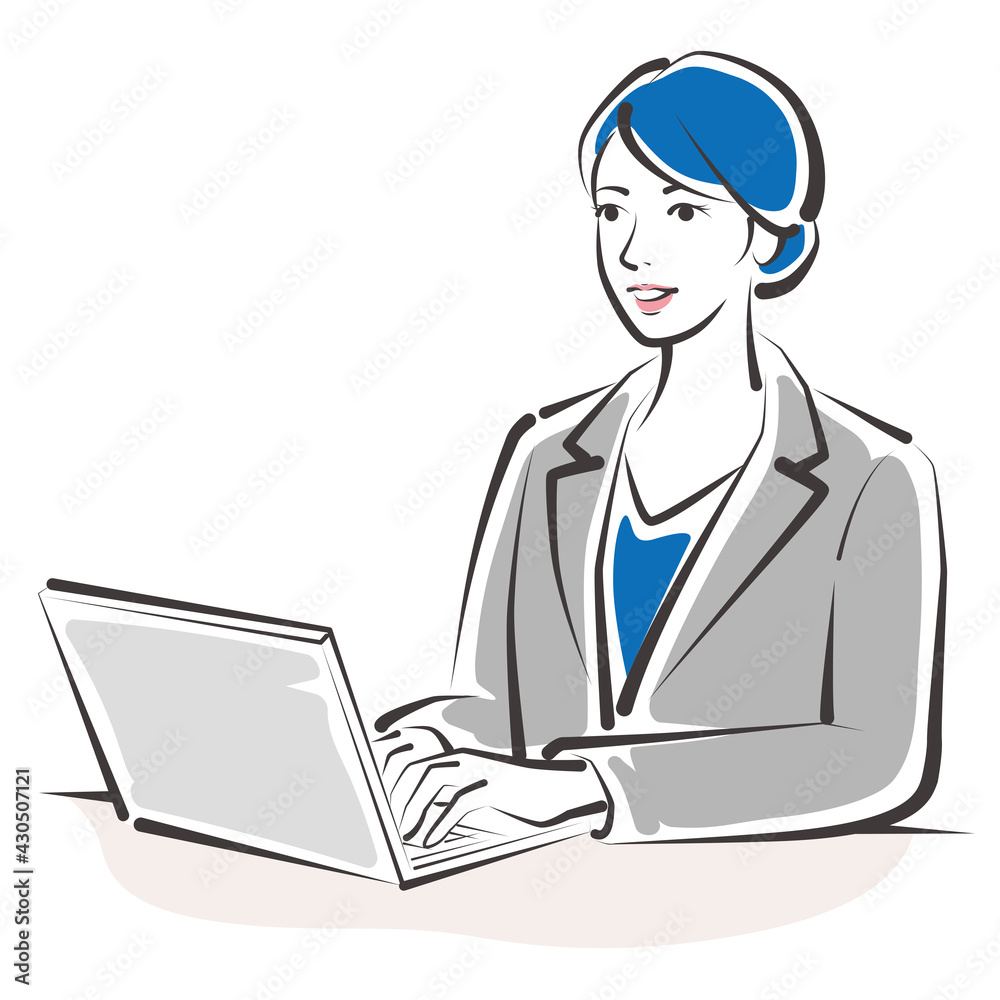 働く女性のベクターイラスト　ビジネスウーマン