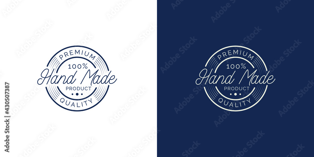 Illustrations of hand made label stamp  sticker  product design.