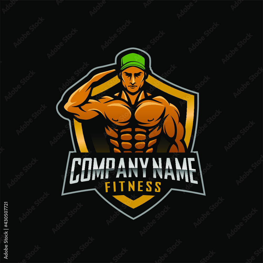 Logo fitness saluted army VECTOR