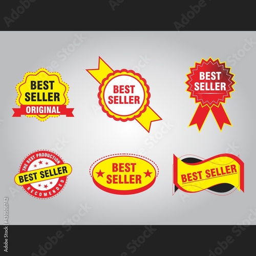 Best seller sign icon. Best seller award symbol. Stars stickers. Certificate emblem labels. Vector promo symbol discount banner badge shopping