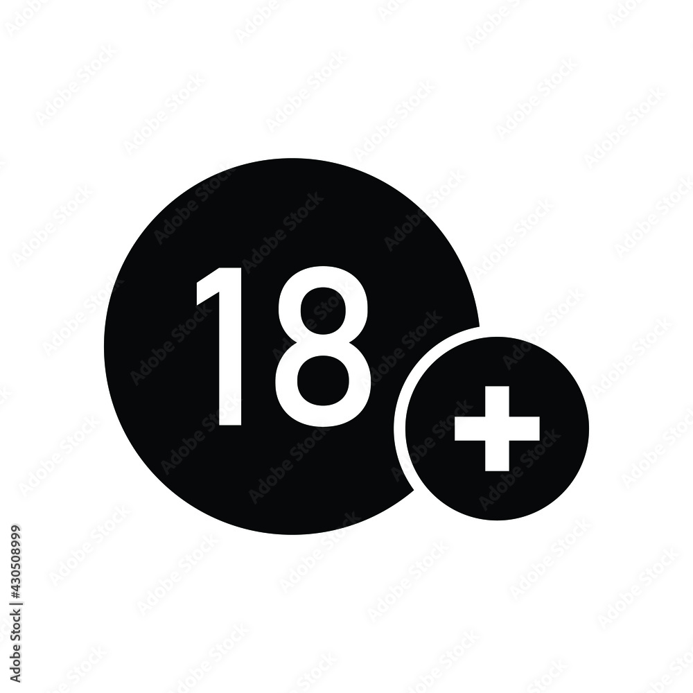 No 18 years old ,Under eighteen symbol vector sign isolated on white background. No 18 years old ,Under eighteen symbol vector sign isolated on white background.