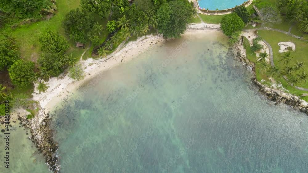 Hotels and resorts of exotic Tanjung Lesung Beach aerial view, Java, Indonesia Hotels and resorts of exotic Tanjung Lesung Beach aerial view, Java, Indonesia