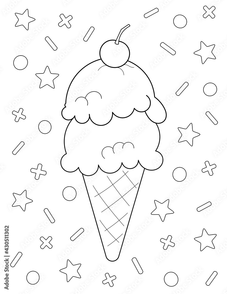 Ice cream 2024 for coloring