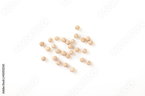 White pepper  seed isolated on white background. Top view