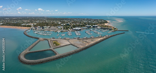Aerial panoramic views of Hervey Bay marina in Hervey Bay, Queensland, Australia photo