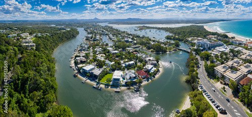 Stunning aerial panoramic view of Noosa in Queensland Australia photo