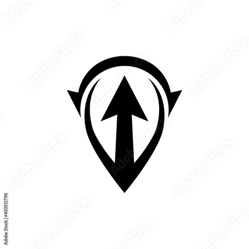 Arrow pin point flat logo template ready for use
