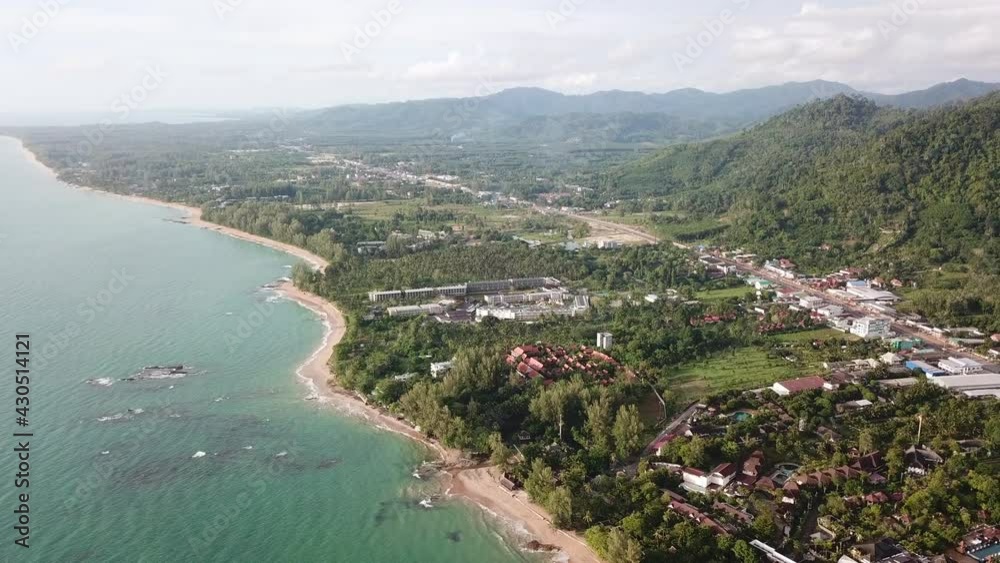 aerial view: landscape of khao lak beach Phangnga.Thailand, Popular tourist attractions aerial view: landscape of khao lak beach Phangnga.Thailand, Popular tourist attractions