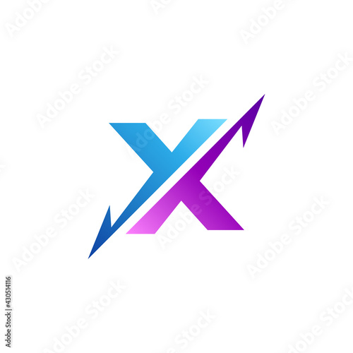 Free Download Arrow letter X flat logo template ready for use - GFXLoad