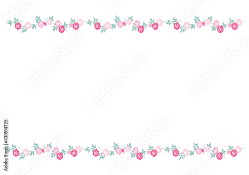 バラのフレーム素材　ライン