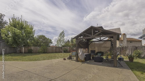 Clouds forming moving in and out over the backyard