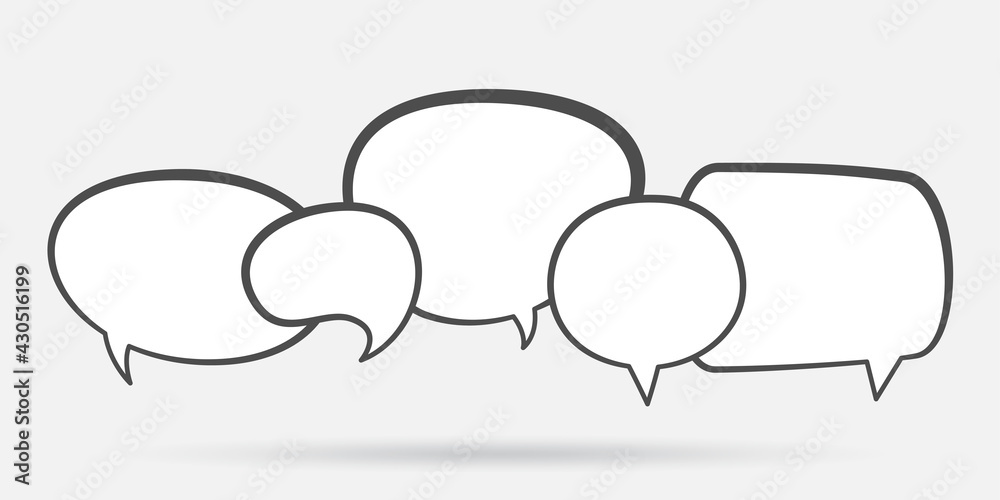 Set of speech bubble quote icons. Flat design Set of speech bubble quote icons. Flat design