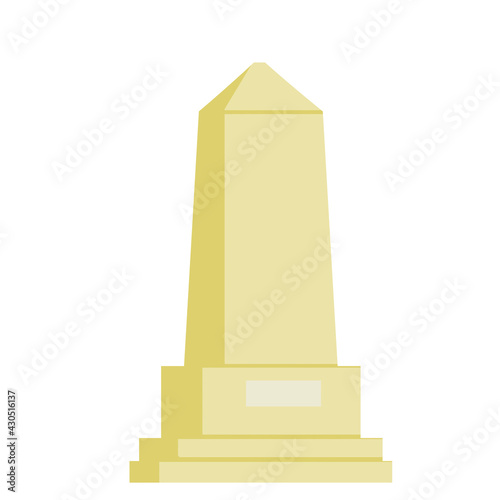 Obelisk. White stone monument. Historical monument.