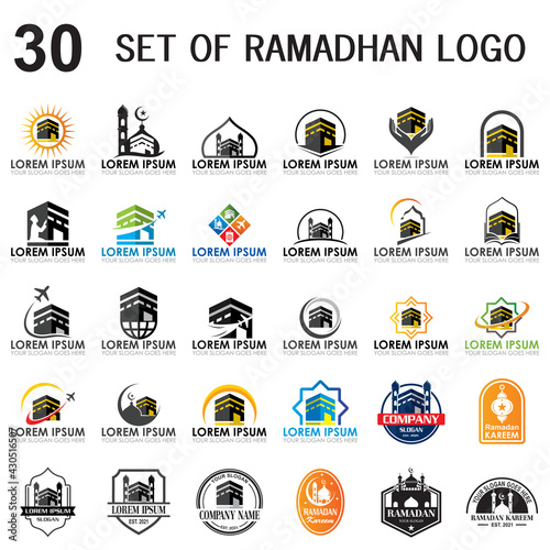 set of ramadan vector , set of muslim logo