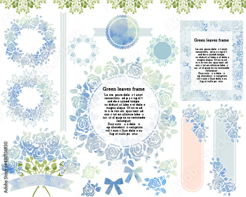 花や葉のフレームセット