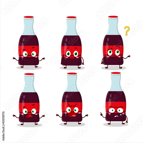 Cartoon character of soda bottle with what expression