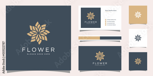 Minimalist elegant flower rose luxury beauty salon  fashion  skin care  cosmetic  yoga and spa products. logo templates and business card design.