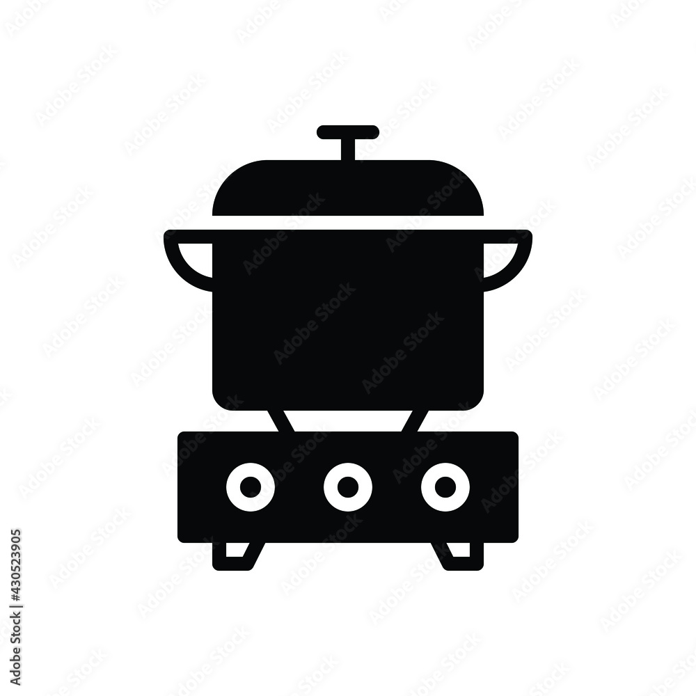 Black solid icon for cooked