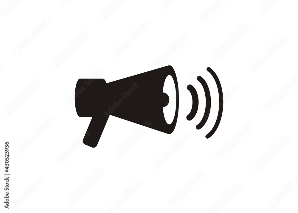 Loud speaker. Simple icon in black and white Loud speaker. Simple icon in black and white