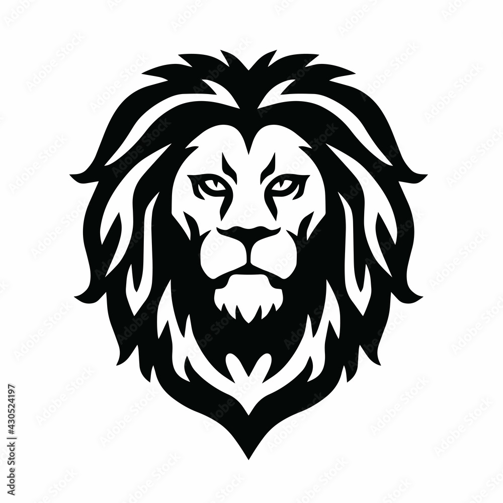 Wild Lion Head Logo Vector Template Illustration Design